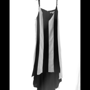 Boston Proper black and white striped  dress